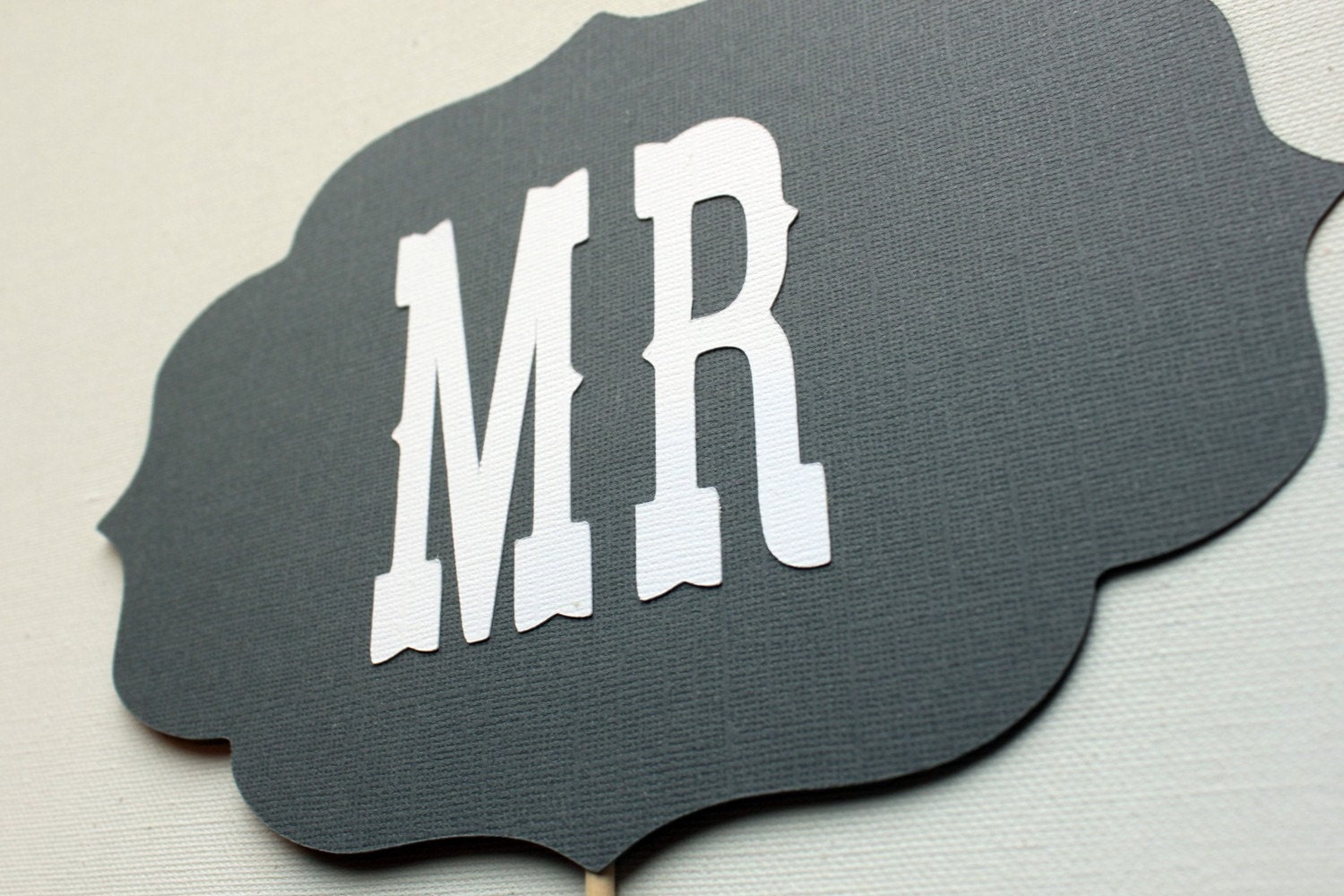 Mr and Mrs Wedding Signs - Grey and White