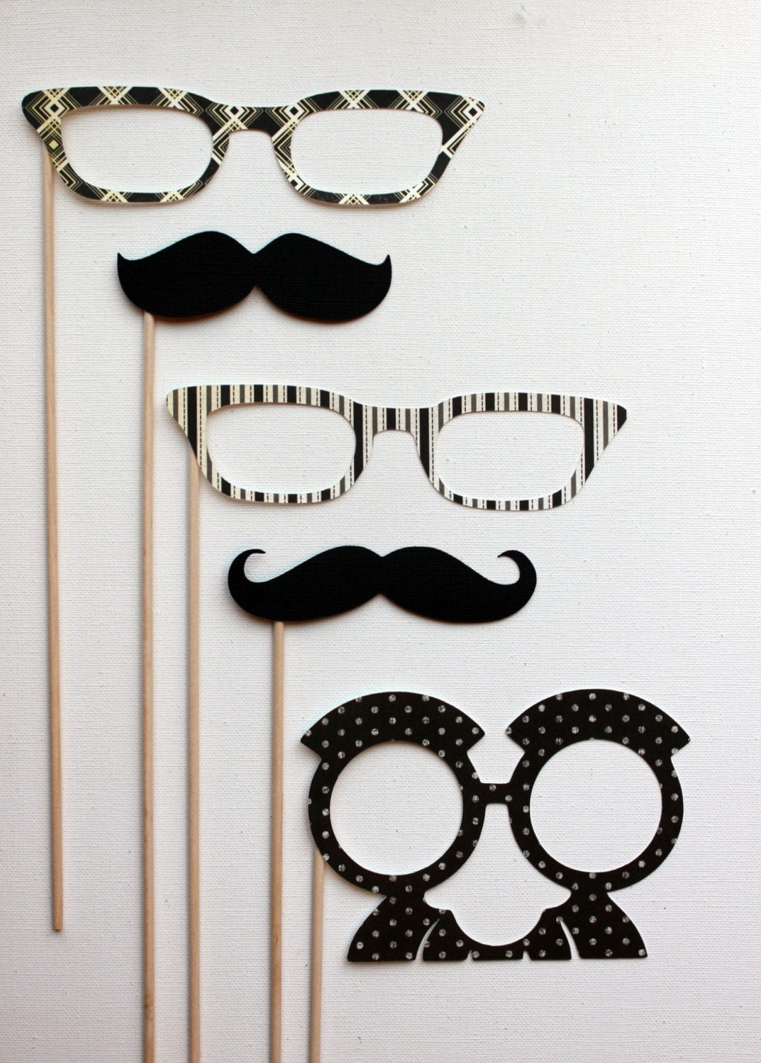 Photo booth Props on a Stick - The  Black Tie Affair