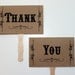 Mr. and Mrs. and Thank You Kraft Double Sided Paddle Signs . Fan