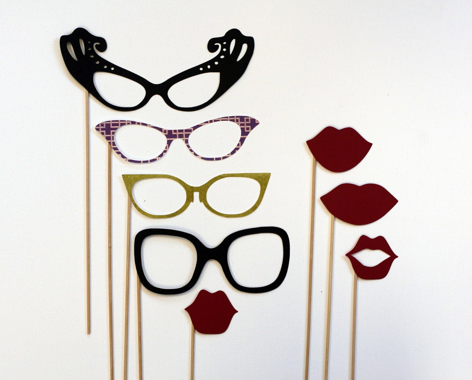 Photobooth Props - Photo Prop - Man Men Inspired Lips and Glasses