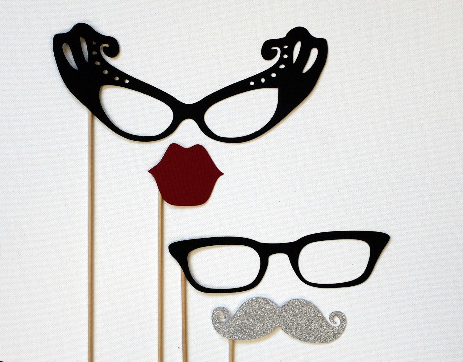 Photobooth Props. Photo Prop. Wedding Photo Props on a Stick. Mad Men