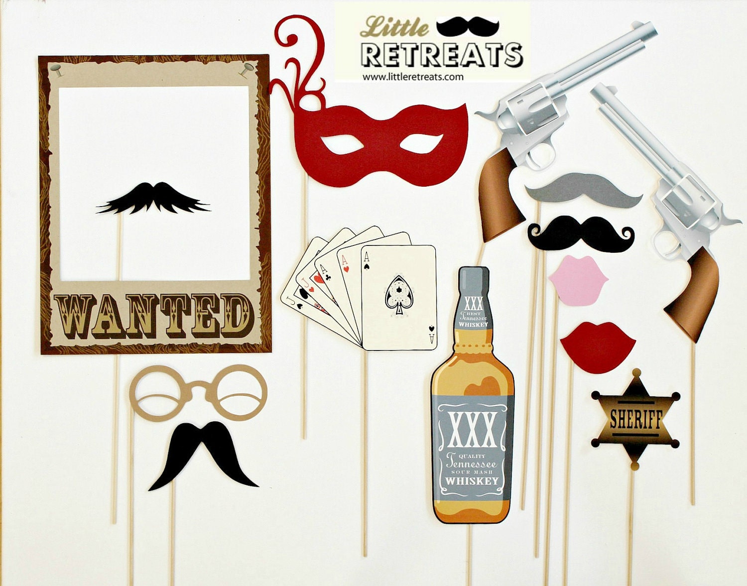 Western Themed Photobooth Props. Photo Booth Props. Wedding, Birthday Photo Prop. Wanted