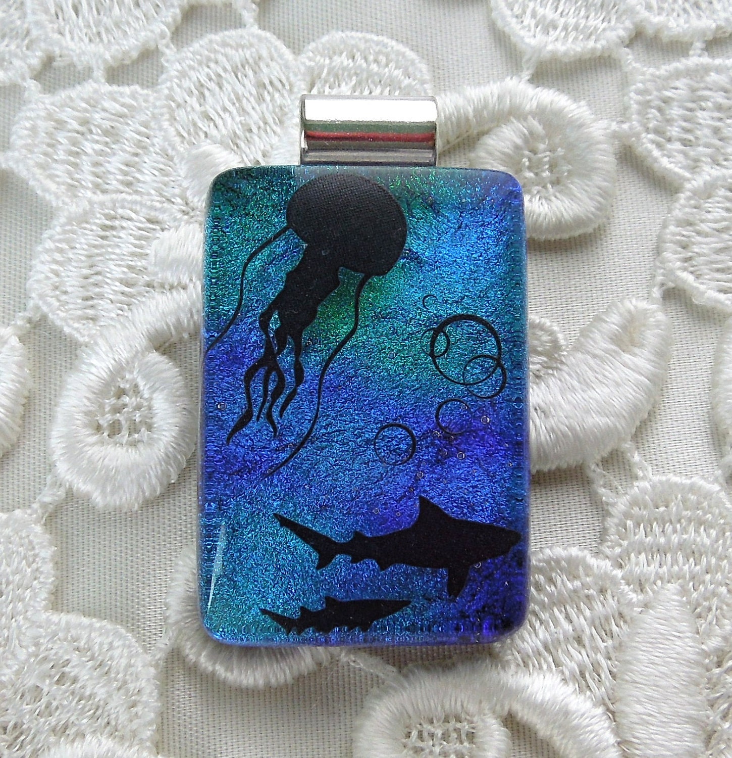 Dichroic Glass Pendant, Dichroic Pendant, Fused Glass Pendant X4264