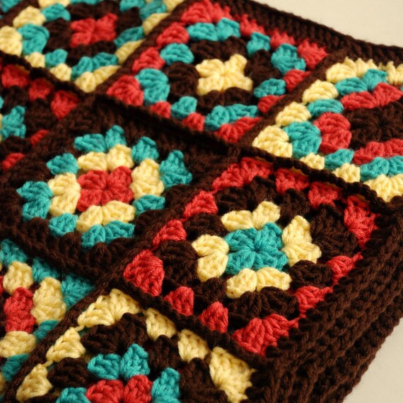 Crochet Blanket Bohemian Granny Square