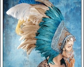 Mother Earth....  Feather Headdress with Metal Gypsy Veil