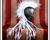Winter.... Feather Headdress with Fabric Train