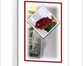 Handmade wedding card - photography - diamond red roses