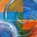 Pacific inspired painting -  printable copy of original acrylic mixed media