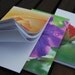 Flower Notepads - photographic viola and rose design - set of three