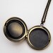 Locket Pendant with yellow rose print Victorian Brass necklace glass dome