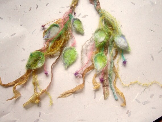 rustic enchanted forest fiber braid lariat - lady of  leaves