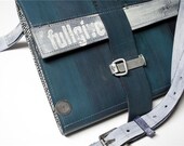 fullgive leather macbook case-- EXIT 59  in teal