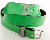 fullgive leather belts presents the      fg in Kelly Green
