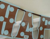 Clearance Sale HAPPY BIRTHDAY Banner - Brown with Blue Polka Dots
