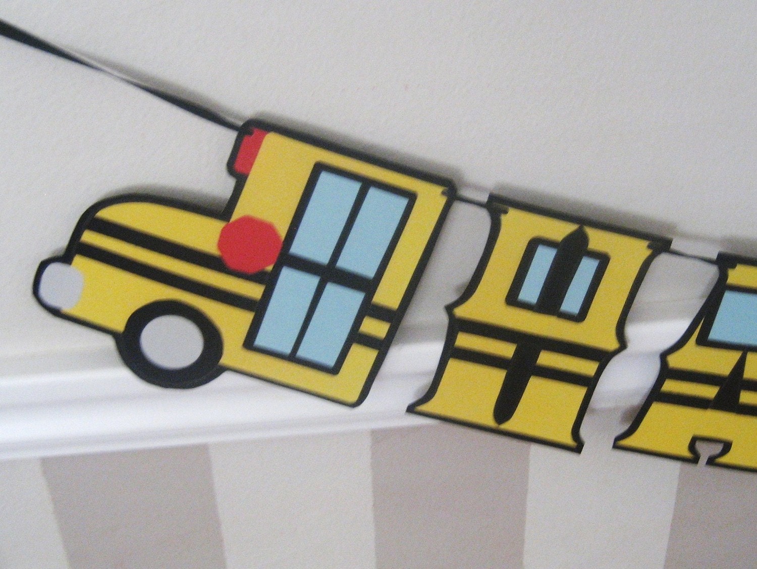 School Bus HAPPY BiRTHDAY Banner - Yellow and Black Il_170x135