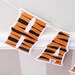 Tigger HaPPY BiRTHDAY Banner - Tiger print on WHITE Safari or Jungle black and orange