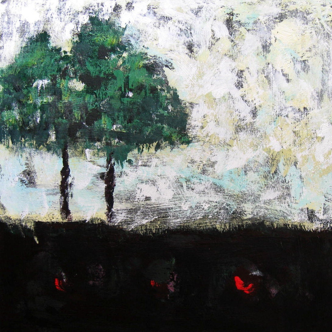Acrylic Abstract Landscape Painting, Original  on Canvas