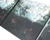 Black Acrylic Abstract Landscape Painting Modern Art Original on Canvas