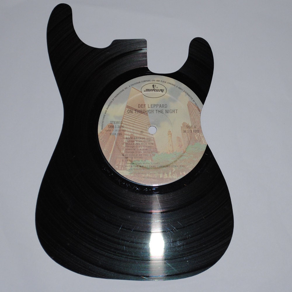 DEF LEPPARD GUITAR vinyl record silhouette