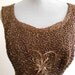 1950's, 38" bust, gold beaded sheath semi formal dress