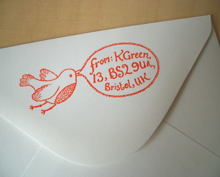 Bird Stamp - Customised with your text
