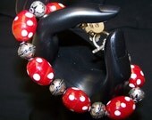 Red and White Polka Dot Bracelet