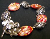 CLEARANCE - Asian Red Lampwork Bracelet