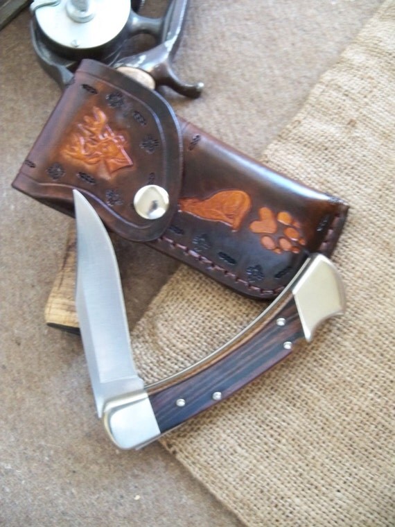 Custom BUCK 110 Folding Hunter KNiFE SHEATH Handmade by rekamepip