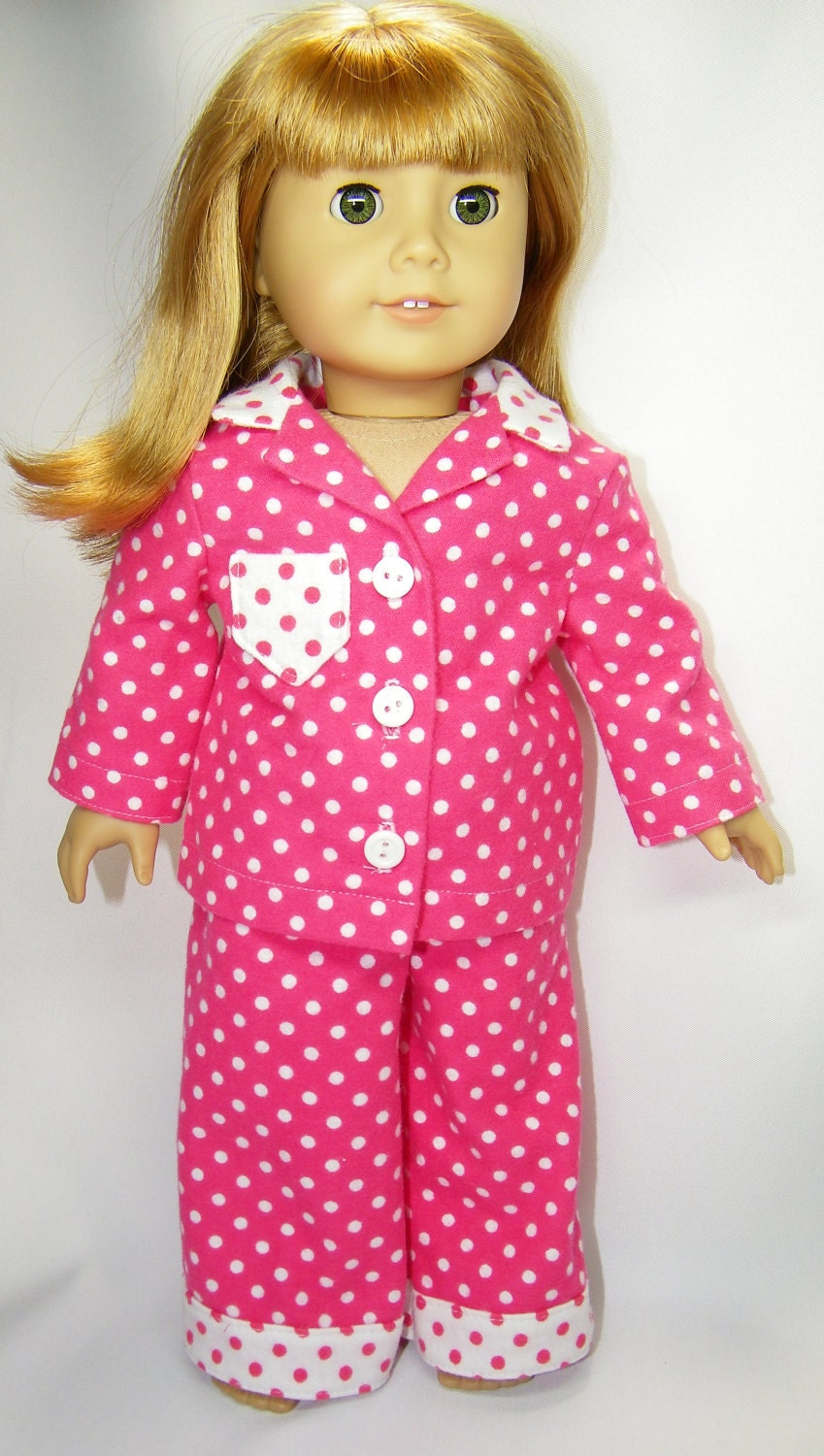 American girl doll polka dotted pajamas