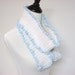 White Ruffle Crochet Scarf Light Blue Frilly Womens Ivory Fashion Long Neck Warmer 4 Inches Wide READY TO SHIP Autumn Fall Fashion