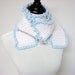 White Ruffle Crochet Scarf Light Blue Frilly Womens Ivory Fashion Long Neck Warmer 4 Inches Wide READY TO SHIP Autumn Fall Fashion