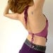 Sirius - starburst jersey halter top with exposed seams, duo-tone soft pink and fandango purple or pick your color, size S to L.