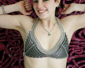 Custom Silver and Black Chainmail Bikini Top