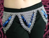 Blue Inner Fringe Scale Dancing Belt