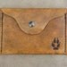 Tribal Fox leather pouch