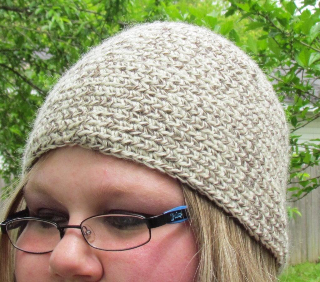 Ready to Ship Crochet Large Unisex Wool Beanie - for Man or Woman - Extra Large Beanie