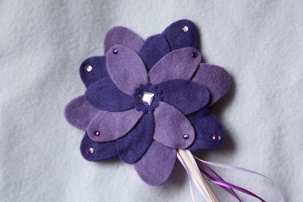 Beautiful Fairy Wand, Magic Wand, Princess Wand, ribbons, pretend play, felt flower wand