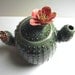 Ceramic Cactus Teapot with flowers - Stoneware (grès) Teapot