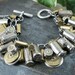 Shotgun and Bullet Casing Jewelry - Mixed Nickel & Brass Bullet and Shotgun Casing Loaded Charm Bracelet
