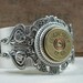 Shotgun Casing Jewelry - 12 Gauge Shotgun Shell Steampunk Inspired Antique Silver Cuff Bracelet
