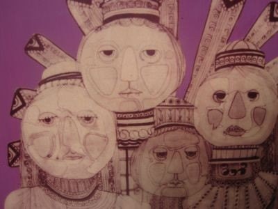 ooak Recycled wood clown circus carnival collage