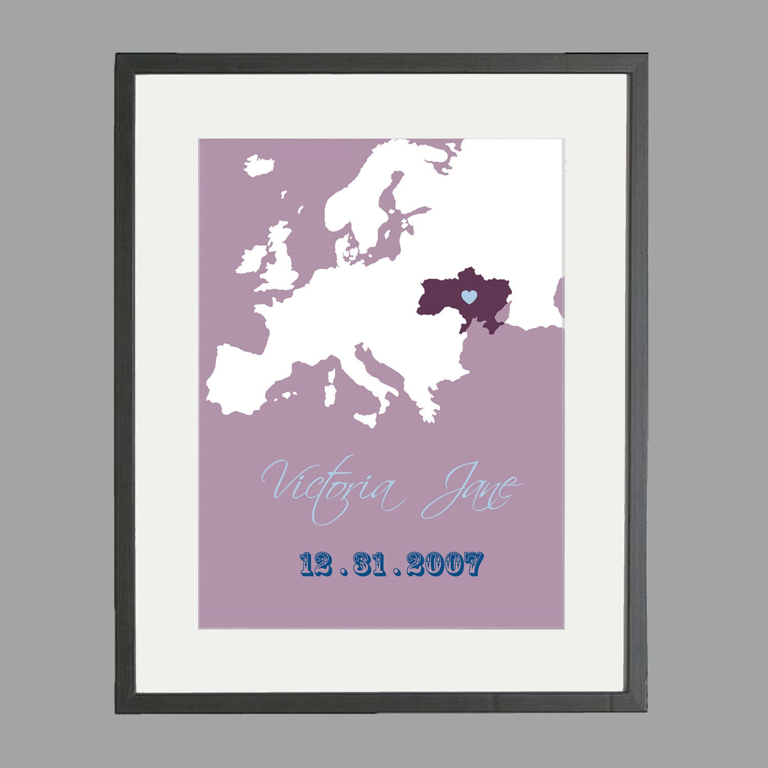 Nursery Art Custom Adoption Birthplace Map Print 8 x 10