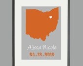 Adoption Gift - Birthplace Map Custom Print 5 x 7
