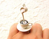 Coffee Ring Floating Miniature Food Ring Coffee With Cream - SouZouCreations