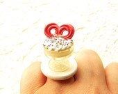 Heart  Ring Miniature Food Jewelry Candy Ice Cream