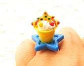 Cute Food Ring Ice Cream Candy Miniature Food Jewelry