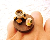 Japanese Food Ring Green Tea Miniature Food Jewelry Traditional Japanese