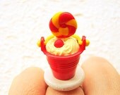 Candy Ice Cream Sundae Banana Ice Cream Miniature Food Ring