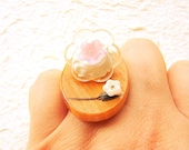 Beautiful Flower Ring Miniature Food Jewelry
