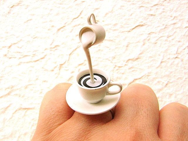 Coffee Ring Floating Miniature Food Ring Coffee With Cream